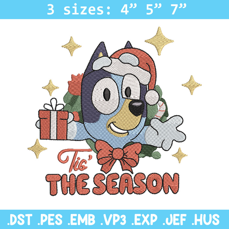 Bluey gift embroidery design, Bluey embroidery, Chrismas design, Embroidery file, Embroidery shirt, Digital download.jpg