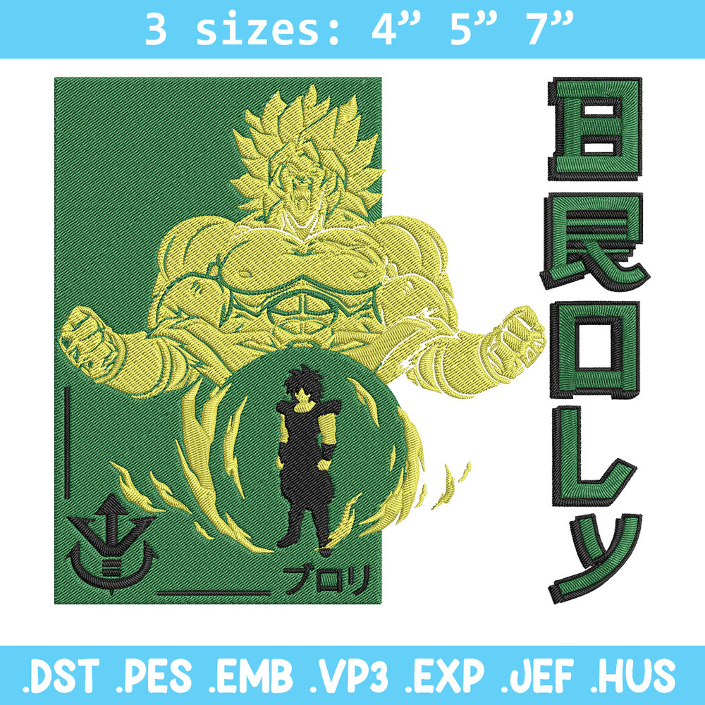 Broly poster Embroidery Design, Dragonball Embroidery, Embroidery File, Anime Embroidery, Anime shirt, Digital download.jpg