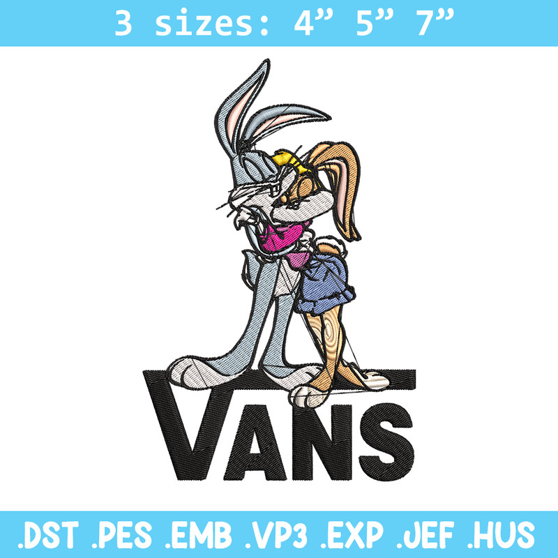 Bugs and Lola Bunny Vans Embroidery design, cartoon Embroidery, cartoon design, Embroidery File, Digital download..jpg