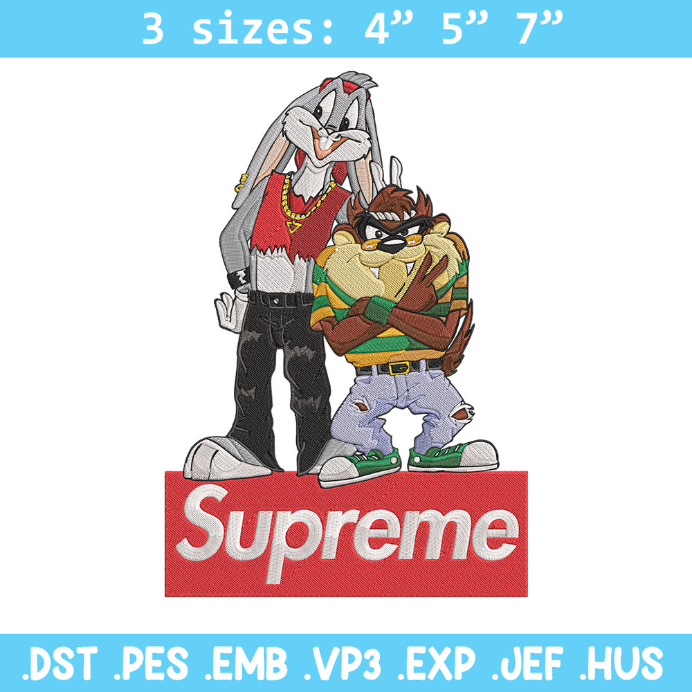 Bunny Taz Embroidery Design, Bunny Taz Embroidery, Embroidery File, Anime Embroidery, Supreme shirt, Digital download.jpg