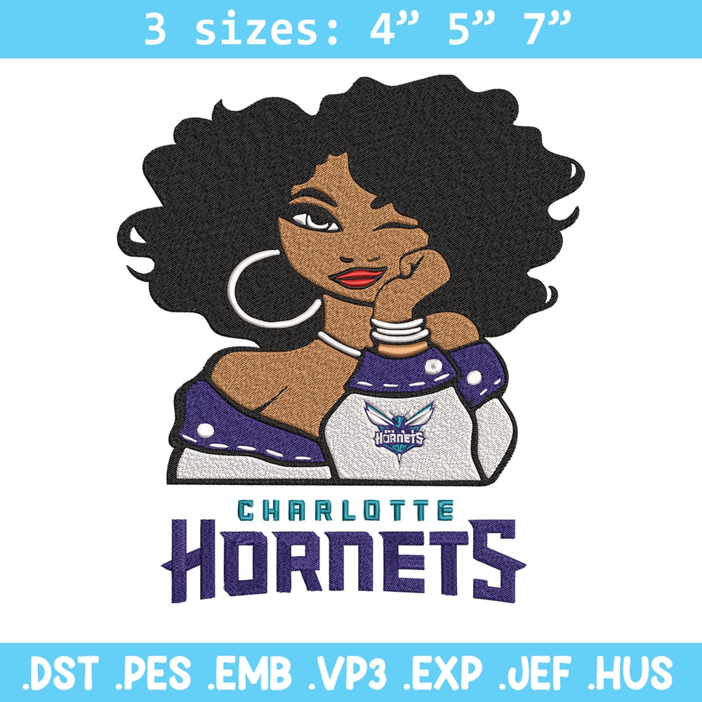 Charlotte Hornets girl embroidery design, NBA embroidery, Sport embroidery, Embroidery design, Logo sport embroidery..jpg