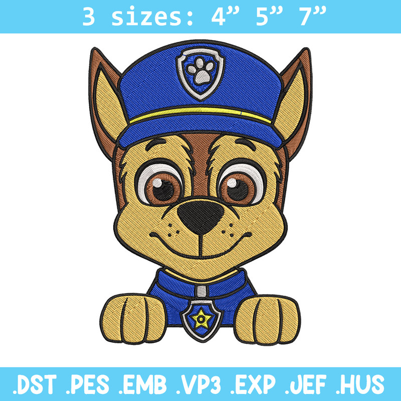 Chase Embroidery Design, Paw Patrol Embroidery, Embroidery File, Anime Embroidery, Anime shirt, Digital download.jpg