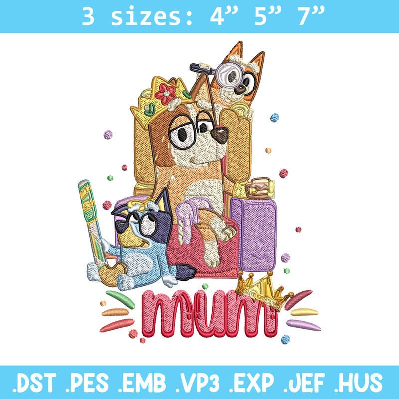 Chilli Heeler Embroidery, Bluey Mum cartoon Embroidery, Embroidery File, cartoon design, cartoon shirt, Digital download.jpg