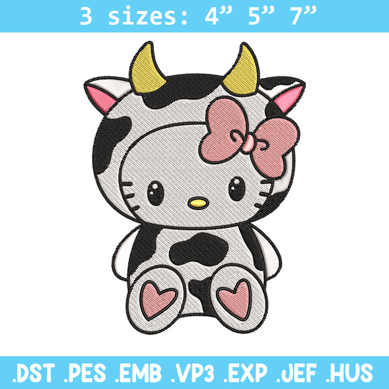 Cow Hello Kitty Embroidery Design, Hello Kitty Embroidery, Embroidery File, Cartoon shirt, Digital download..jpg