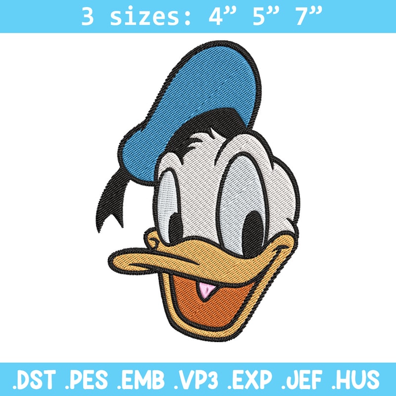 Donald Duck Embroidery Design, Disney Embroidery, Embroidery design, cartoon shirt, Embroidery File, Digital download..jpg