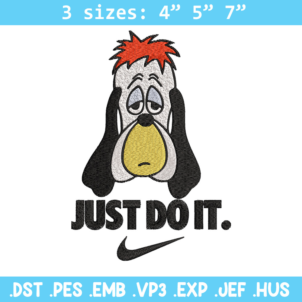 Droopy Just Rick It Embroidery design, Cartoon funny Embroidery, Logo Nike design, Embroidery file, Instant download..jpg