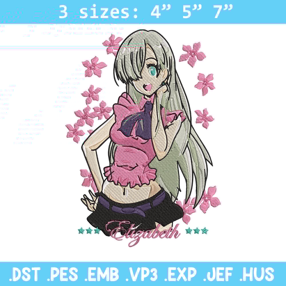 Elizabeth Embroidery Design, Seven Deadly Sins Embroidery, Embroidery File,Anime Embroidery,Anime shirt,Digital download.jpg