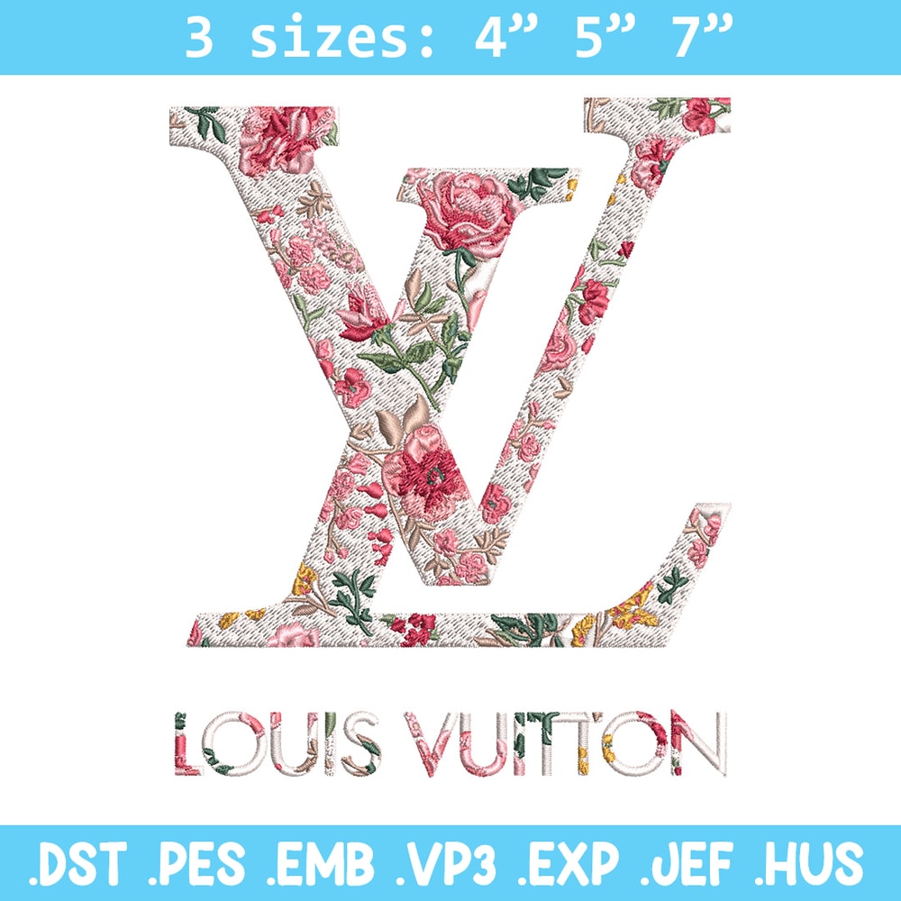 Flower louis vuitton Embroidery Design, Lv Embroidery, Embroidery File, Brand Embroidery, Logo shirt, Digital download.jpg