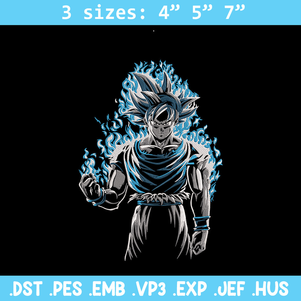 Goku ultra Embroidery Design, Dragonball Embroidery, Embroidery File, Anime Embroidery, Anime shirt, Digital download.jpg