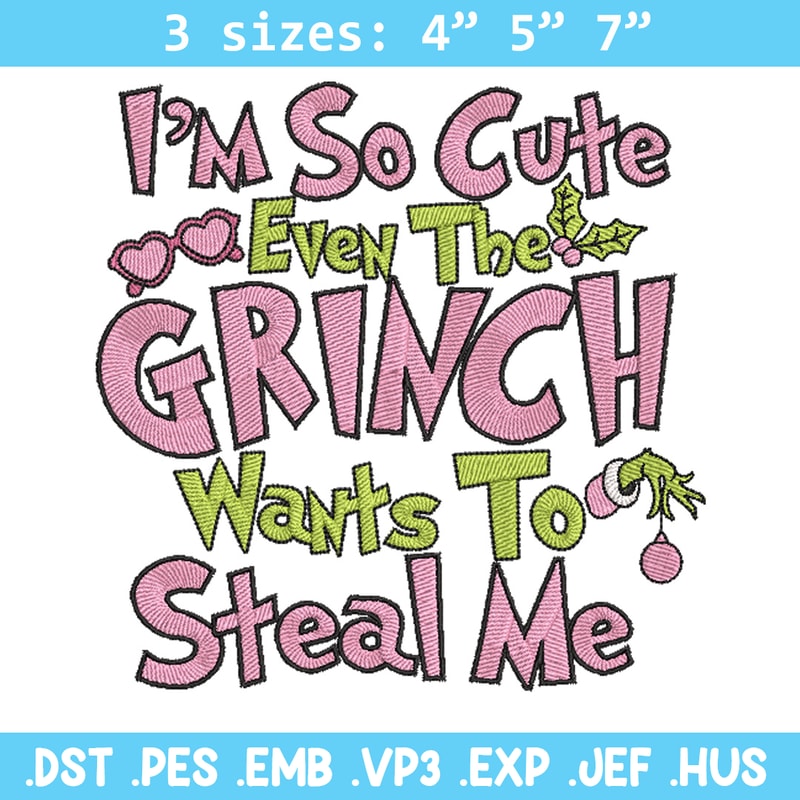 Grinch cute embroidery design, Grinch embroidery, Chrismas design, Embroidery shirt,Embroidery file,Digital download.jpg