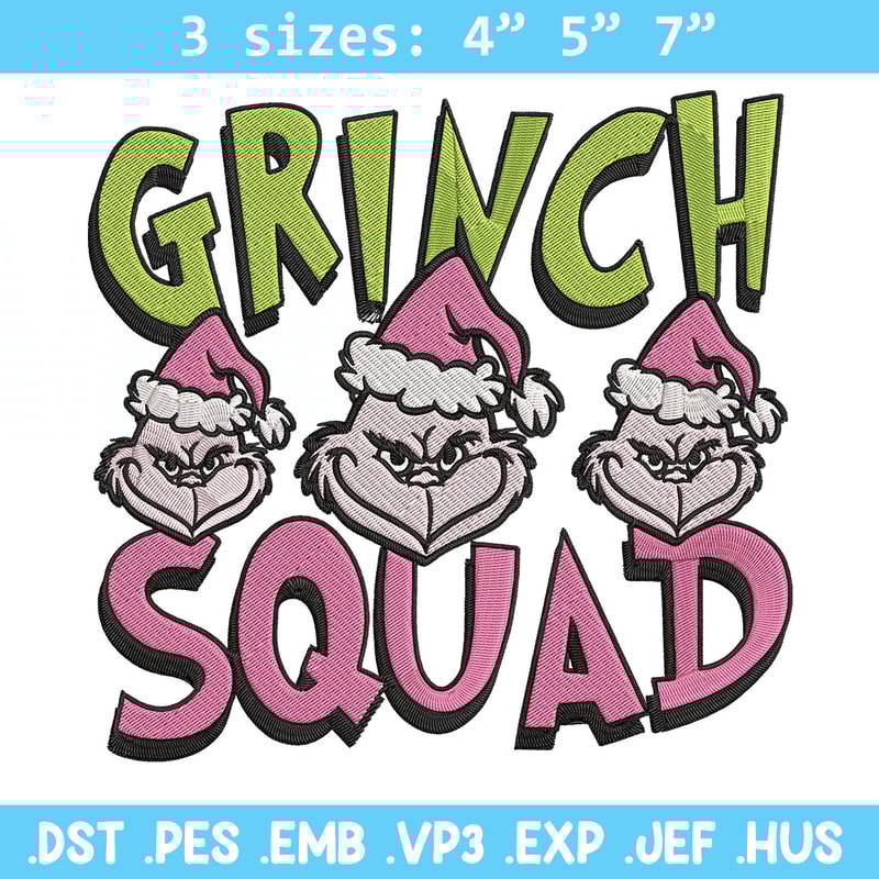 Grinch squad Embroidery Design, Grinch Embroidery, Embroidery File, Chrismas Embroidery, Anime shirt, Digital download..jpg