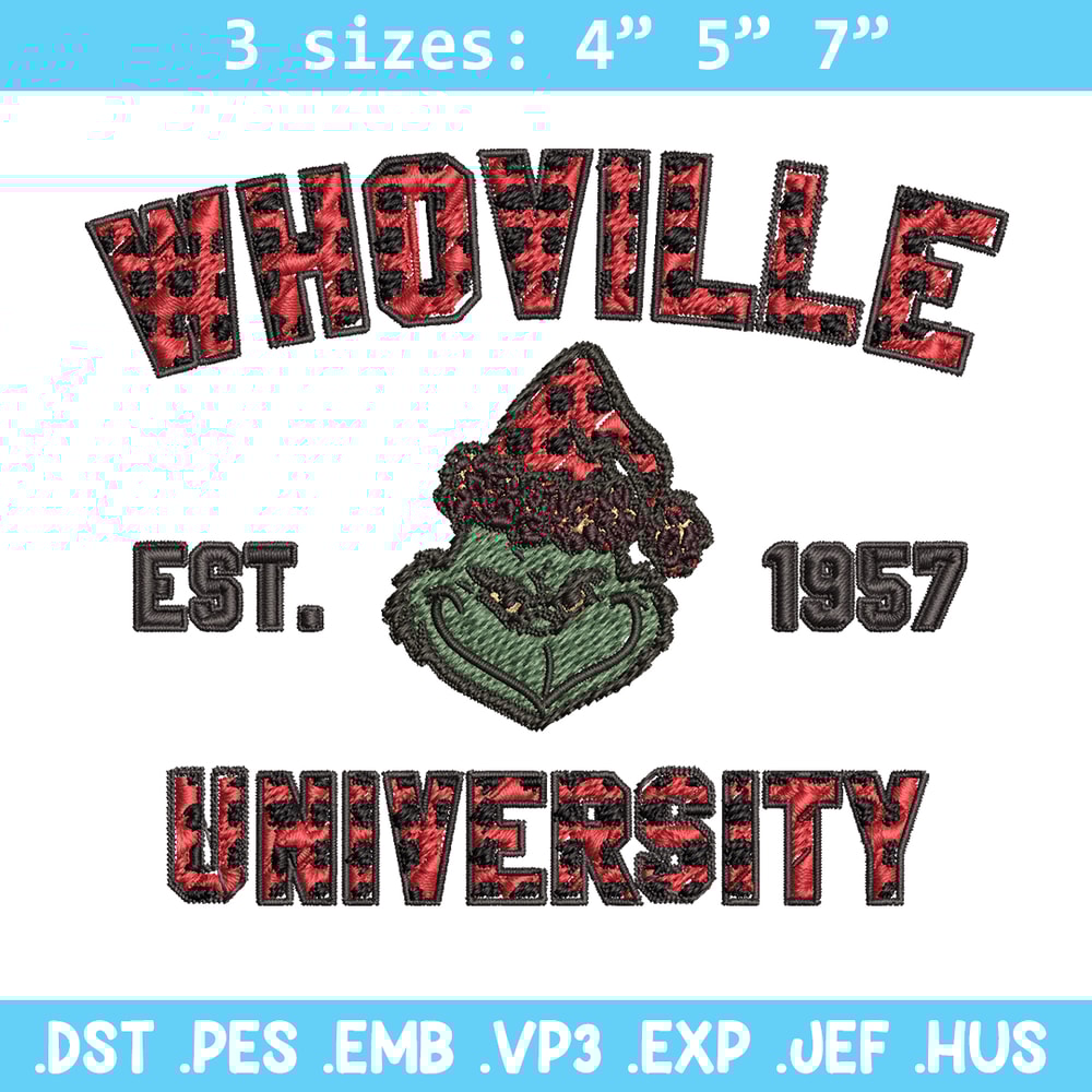 Grinch Whoville University Christmas Embroidery design, Grinch Christmas Embroidery, Grinch design, Digital download..jpg