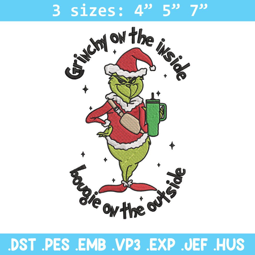 Grinchy Embroidery Design, Grinch Embroidery, Embroidery File, Chrismas Embroidery, Anime shirt, Digital download..jpg