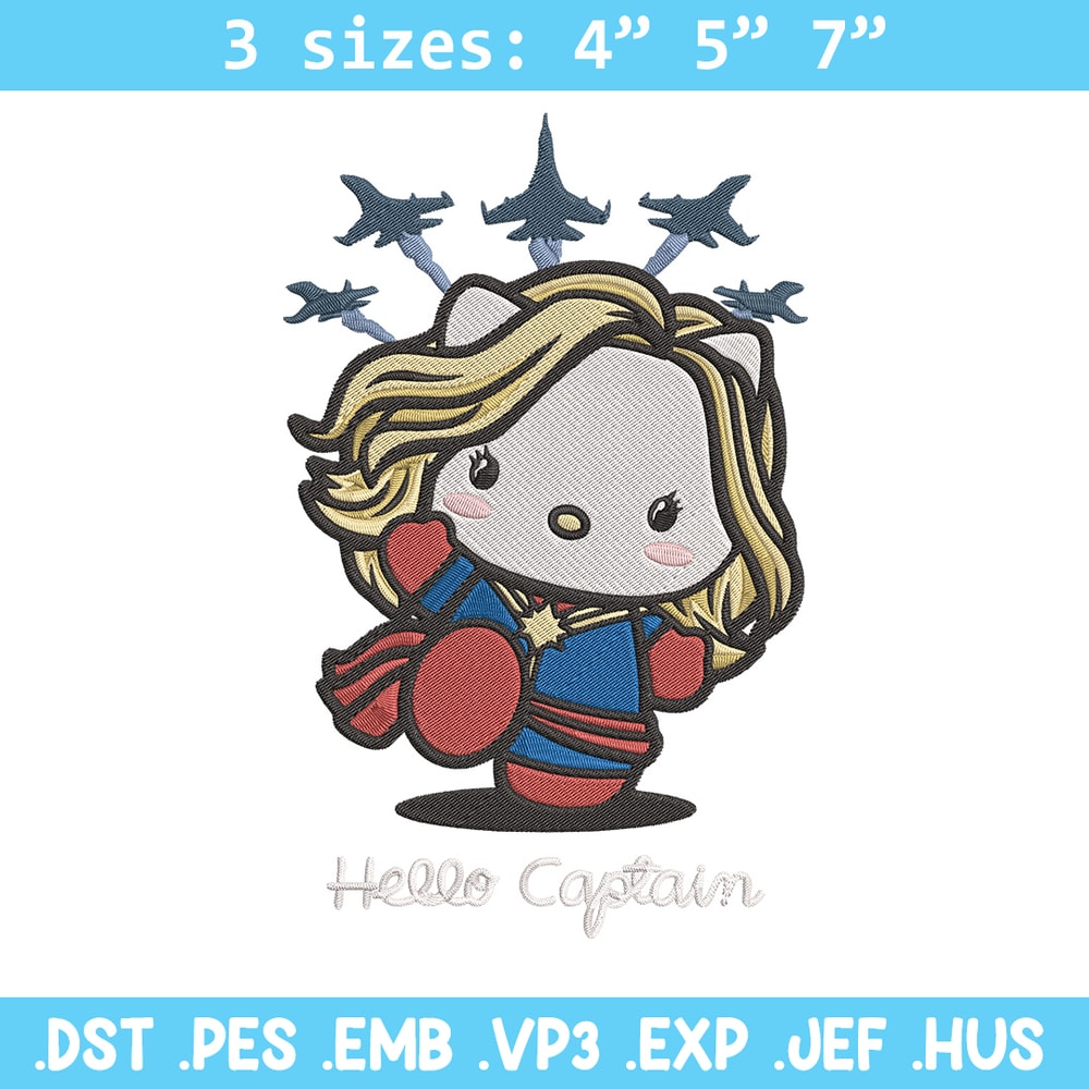 Hello captain Embroidery Design, Hello kitty Embroidery, Embroidery File, Anime Embroidery, Anime shirt,Digital download.jpg