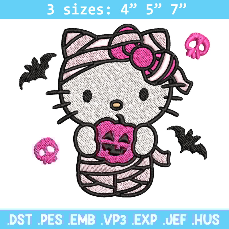Hello Kitty Mummy Embroidery design, Hello Kitty Embroidery, Embroidery File, cartoon design, Digital download..jpg