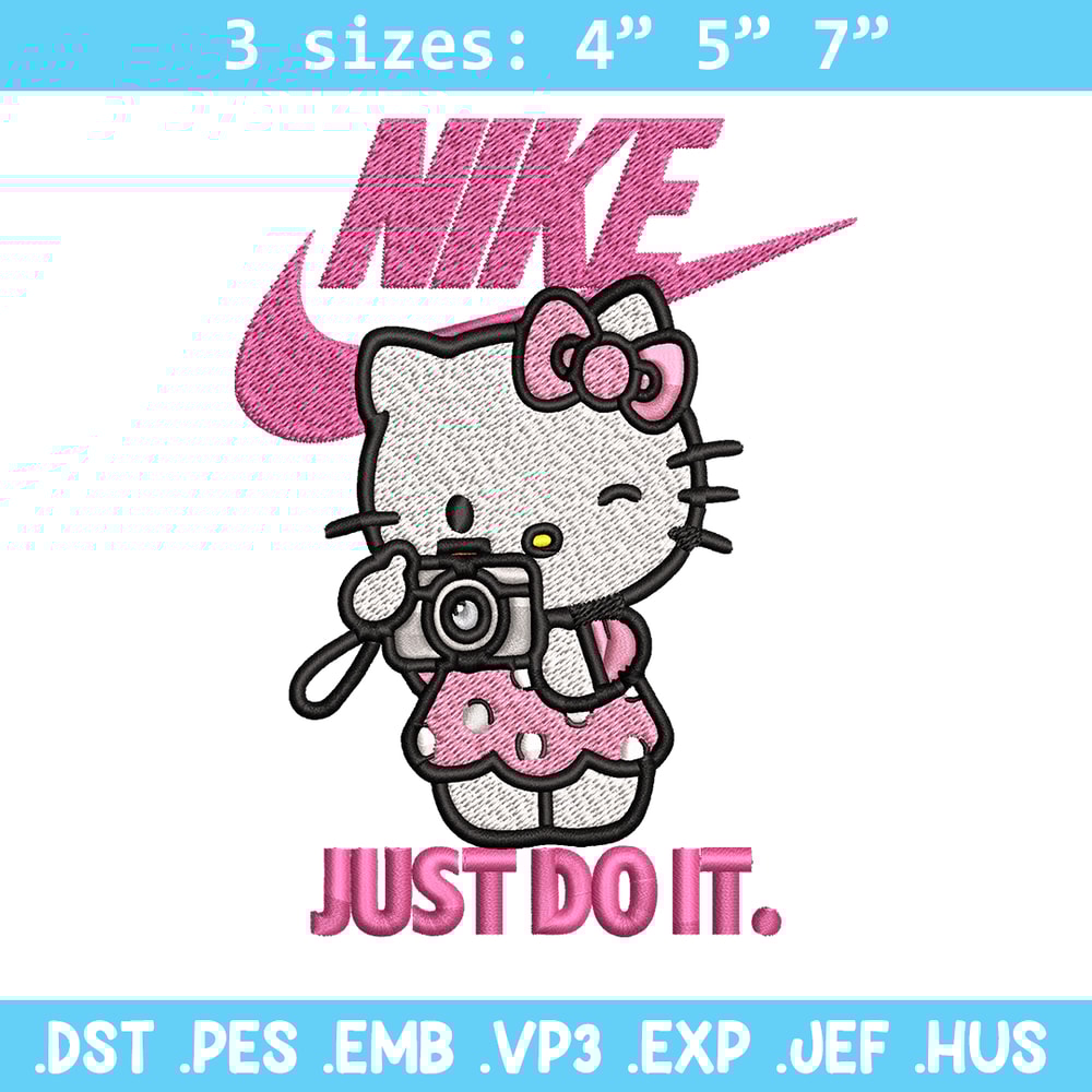 Hello kitty Nike Embroidery design, hello kitty cartoon, Embroidery, Nike design, Embroidery file, Instant download.jpg