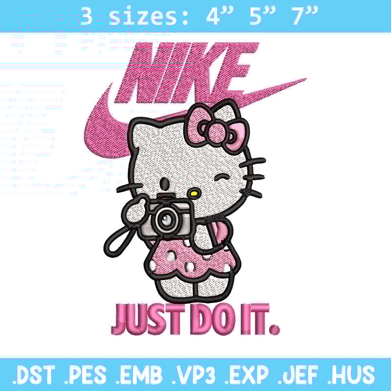 Hello kitty Nike Embroidery design, hello kitty cartoon, Embroidery, Nike design, Embroidery file, Instant download.jpg