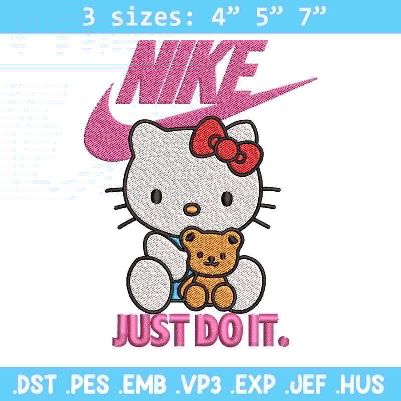 Hello kitty Nike Embroidery design, Hello kitty Embroidery, Nike design, Embroidery file, cartoon logo. Instant download.jpg