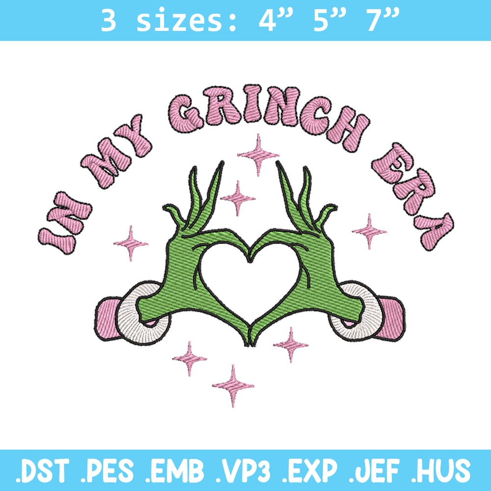 In my Grinch era embroidery design, Grinch embroidery, Chrismas design,Embroidery shirt,Embroidery file,Digital download.jpg