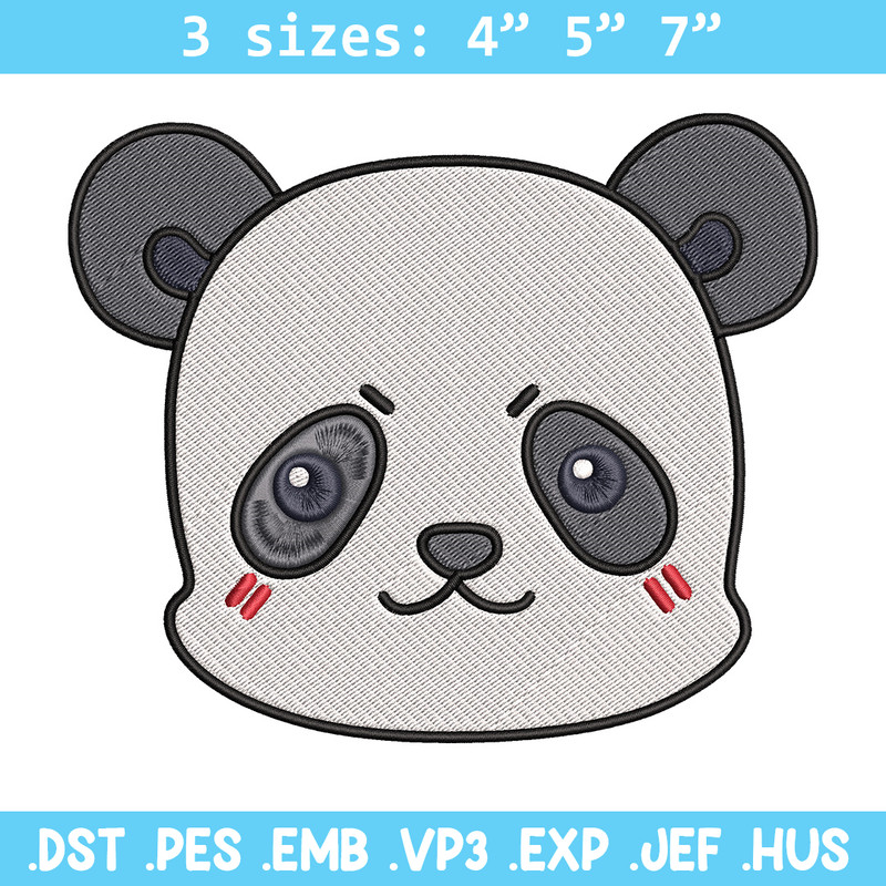 Panda face Embroidery Design, Jujutsu Embroidery, Embroidery File, Anime Embroidery, Anime shirt, Digital download.jpg