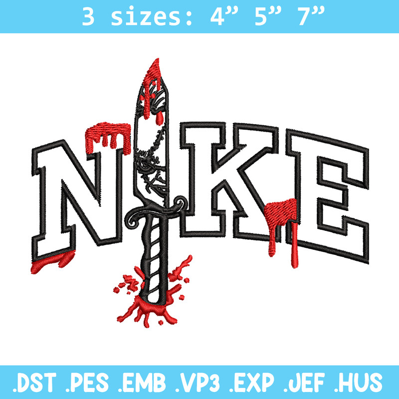 Penniwise Knife Nike Embroidery design, logo Embroidery, Nike design, Embroidery File, logo shirt, Digital download..jpg