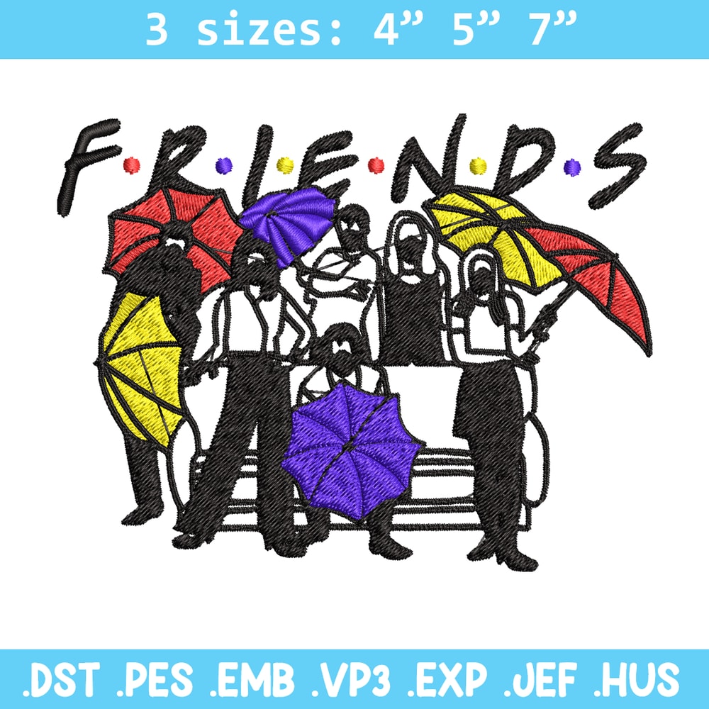 People Umbrella friends Embroidery design, logo Embroidery, logo design, Embroidery File, logo shirt, Digital download..jpg