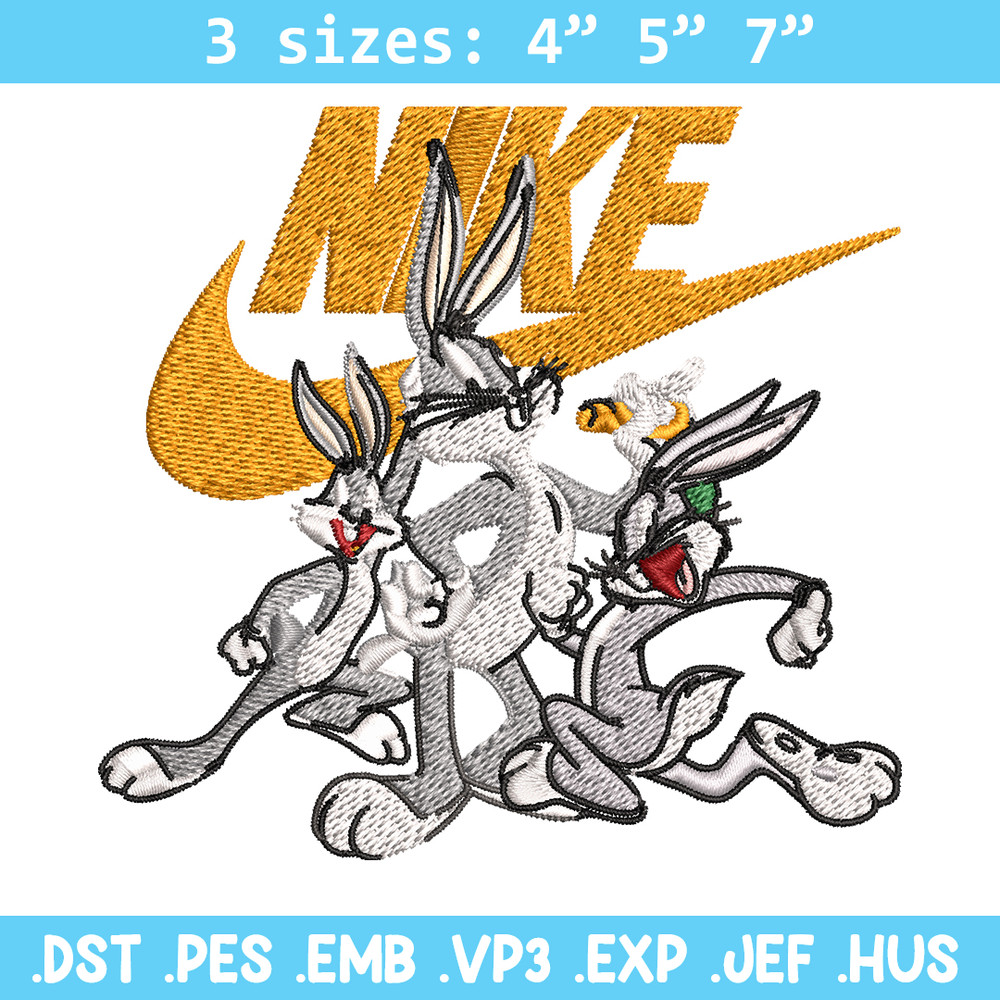 Rabbit cartoon Nike Embroidery design, cartoon Embroidery, Nike design, Embroidery file, logo shirt, Instant download..jpg
