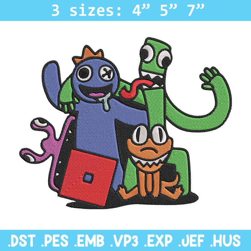 Rainbow friends Embroidery Design, Rainbow Friends Embroidery, Embroidery File, Anime Embroidery, Digital download.jpg