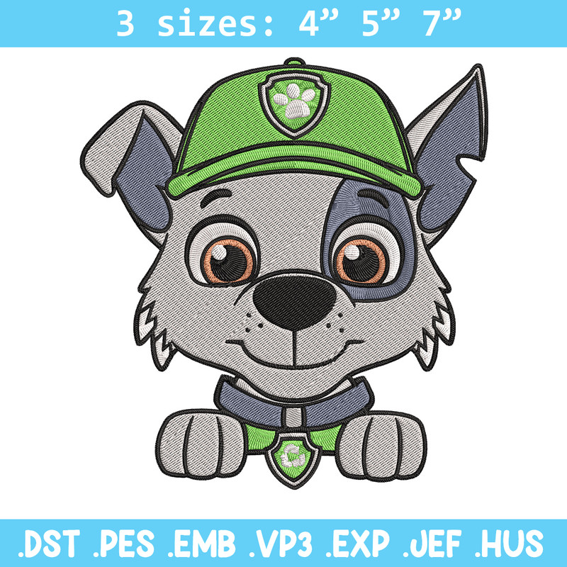 Rocky dog Embroidery Design, Paw patrol Embroidery, Embroidery File, Anime Embroidery, Anime shirt, Digital download.jpg