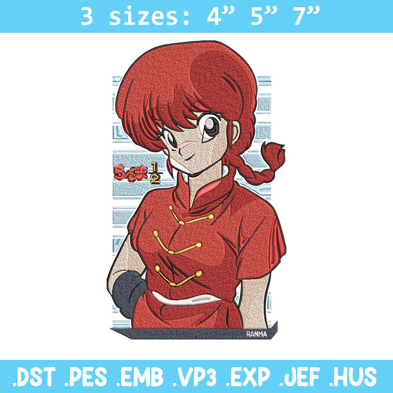 Ryu Kumon Embroidery Design, Ranma Embroidery, Embroidery File, Anime Embroidery, Anime shirt, Digital download.jpg