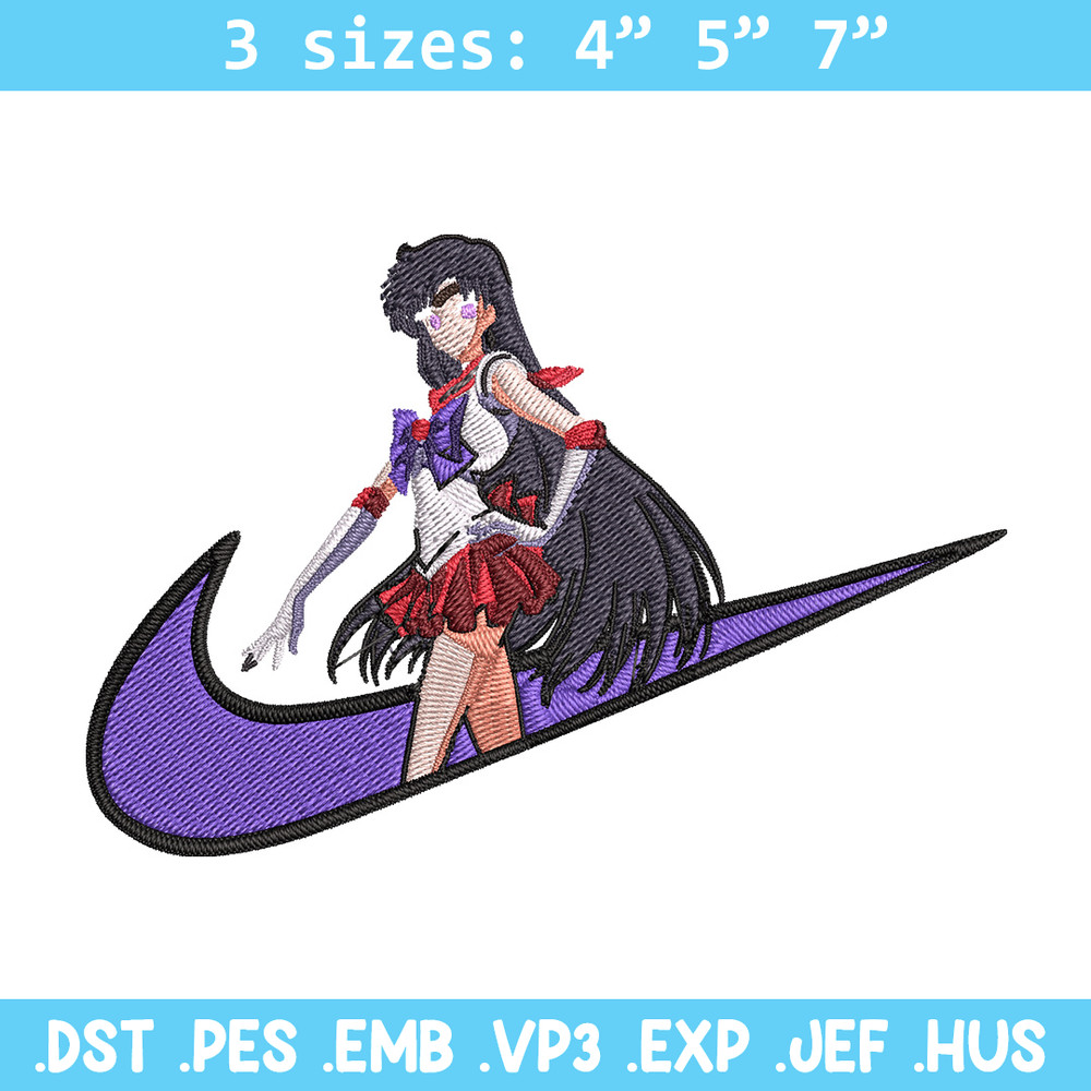 Sailor Mars Embroidery Design, Sailor Moon Embroidery, Embroidery File, Nike Embroidery, Anime shirt, Digital download.jpg