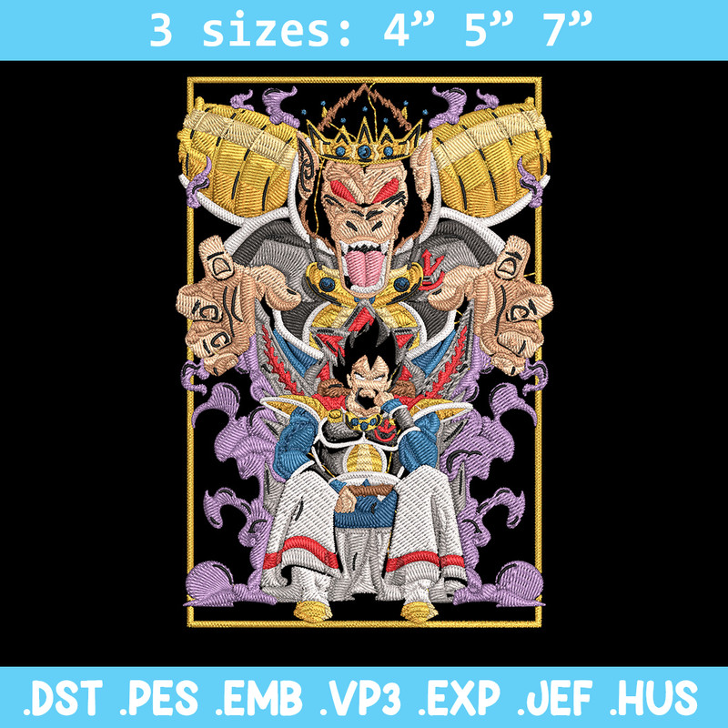 Saiyan king Embroidery Design, Dragonball Embroidery, Embroidery File, Anime Embroidery, Anime shirt, Digital download.jpg