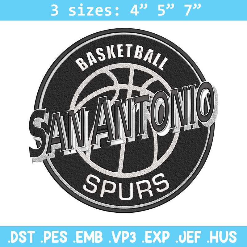 San Antonio Spurs logo embroidery design, NBA embroidery,Embroidery design,Logo sport embroidery, Sport embroidery.jpg