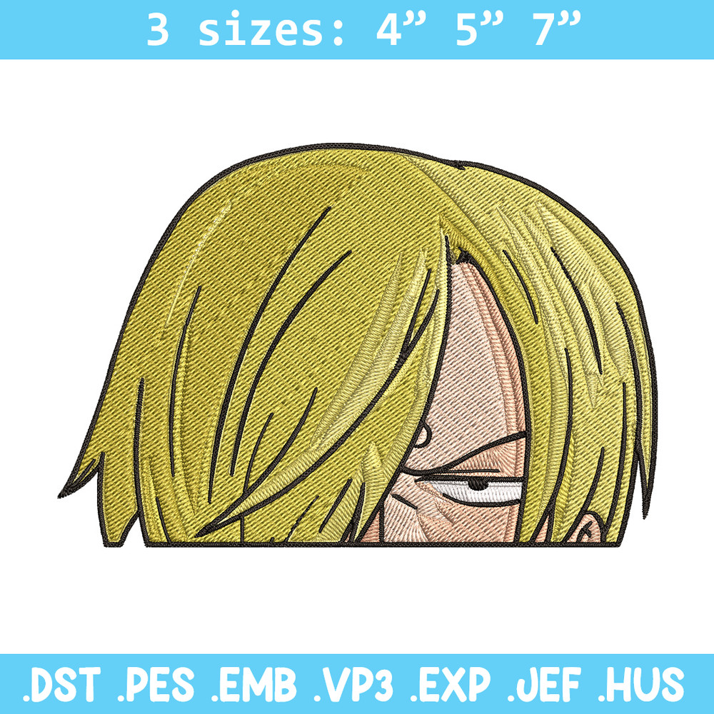 Sanji Peeker Embroidery Design, One piece Embroidery, Embroidery File, Anime Embroidery, Anime shirt, Digital download.jpg