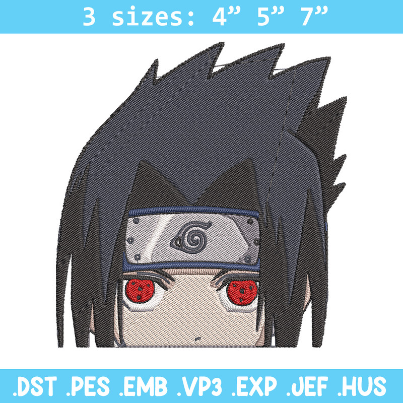 Sasuke Peeker Embroidery Design, Naruto Embroidery, Embroidery File, Anime Embroidery, Anime shirt, Digital download.jpg