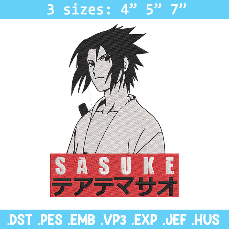 Sasuke poster Embroidery Design, Naruto Embroidery, Embroidery File, Anime Embroidery, Anime shirt, Digital download.jpg
