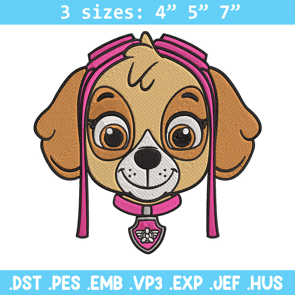 Skye dog Embroidery Design, Paw patrol Embroidery, Embroidery File, Anime Embroidery, Anime shirt, Digital download..jpg