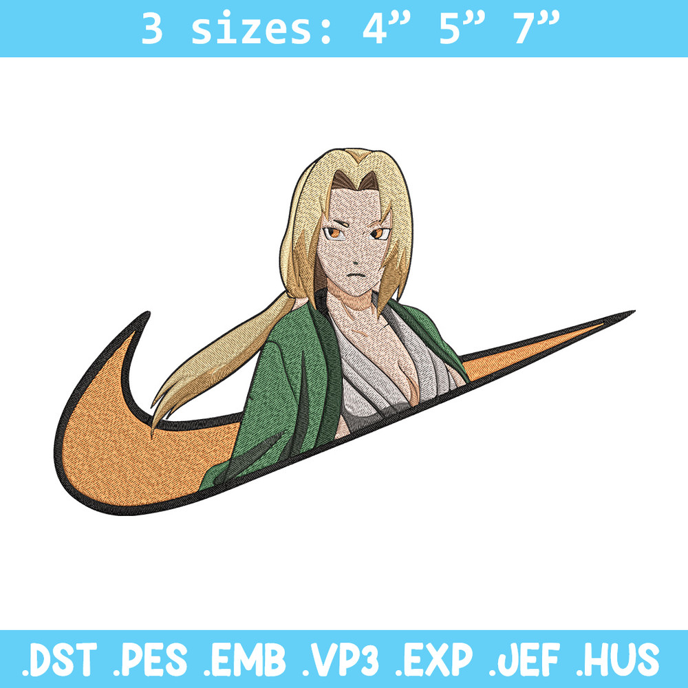 Tsunade x nike Embroidery Design, Naruto Embroidery, Embroidery File, Nike Embroidery, Anime shirt, Digital download.jpg