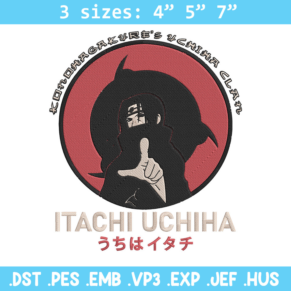 Uchiha itachi Embroidery Design, Naruto Embroidery,Embroidery File, Anime Embroidery, Anime shirt,Digital download..jpg