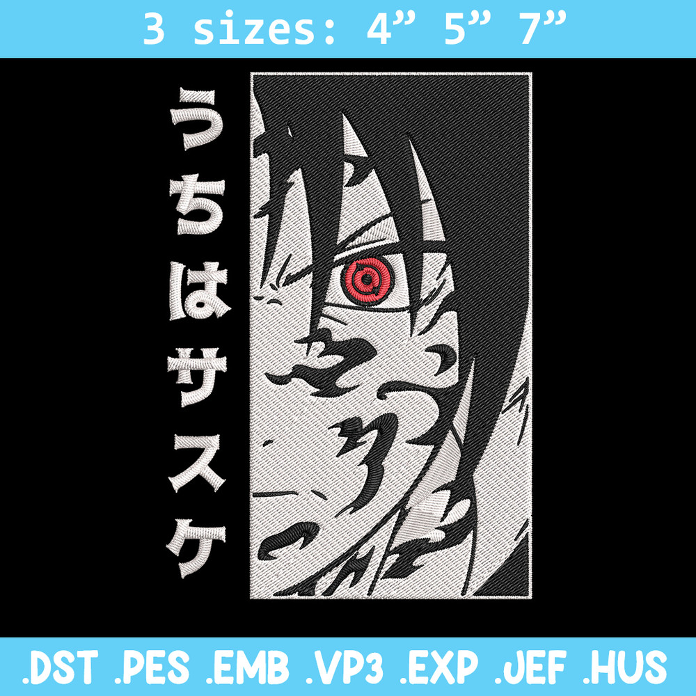 Uchiha Sasuke Embroidery Design, Naruto Embroidery, Embroidery File, Anime Embroidery, Anime shirt, Digital download..jpg