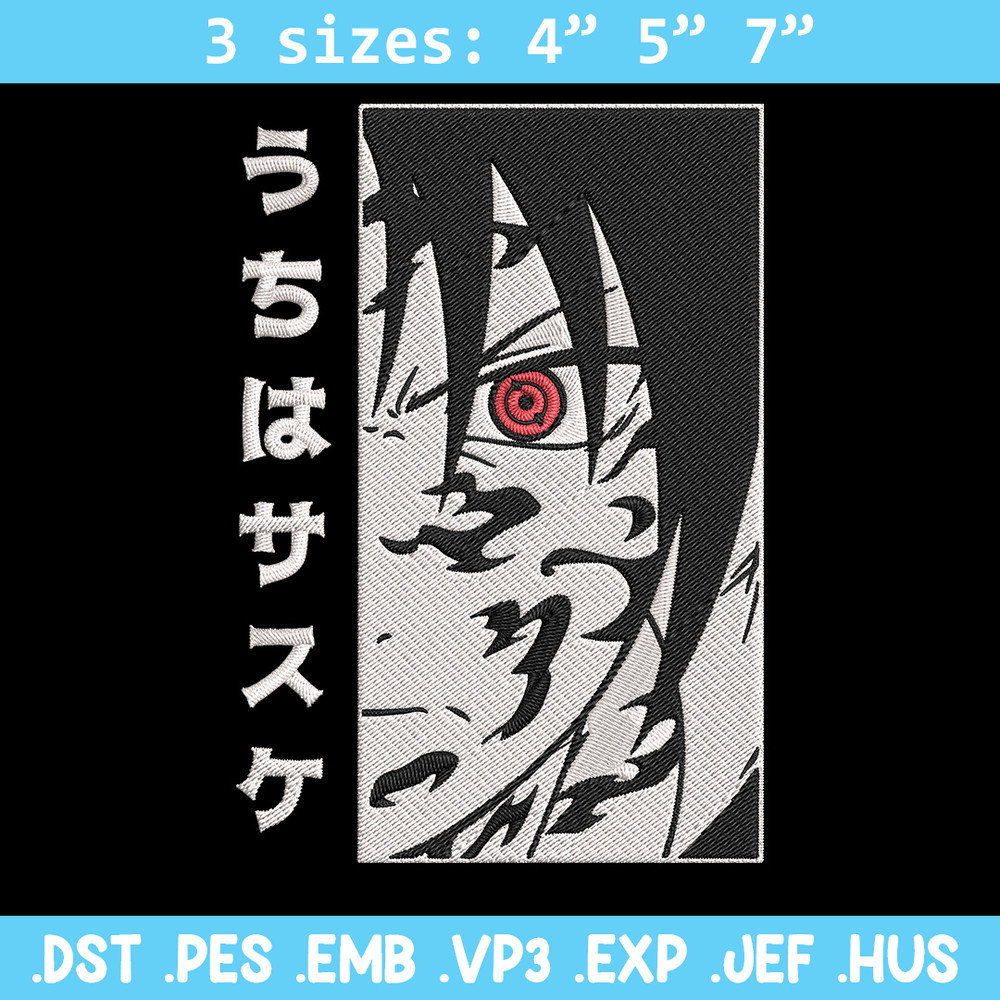 Uchiha Sasuke Embroidery Design, Naruto Embroidery, Embroidery File,Anime Embroidery, Anime shirt, Digital download..jpg