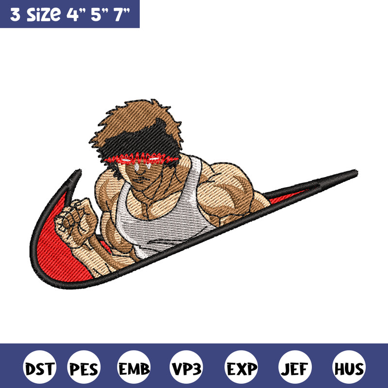 Baki angry face nike embroidery design, Baki embroidery, Nike design, anime design, anime shirt, Digital download.jpg