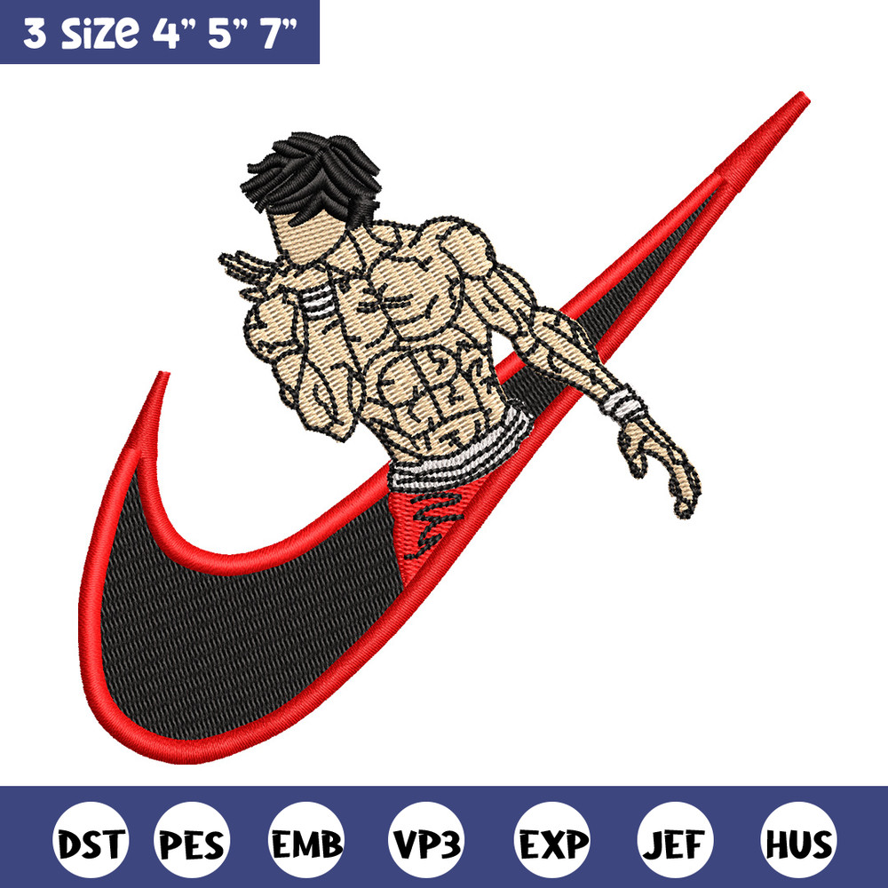 Baki x nike embroidery design, Baki embroidery, Nike design, Embroidery shirt, Embroidery file, Digital download.jpg