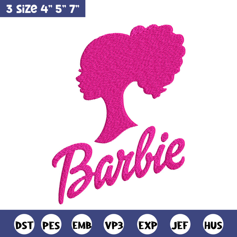 Barbie logo and her Embroidery, Barbie logo Embroidery, logo design, Embroidery File, logo shirt, Digital download..jpg