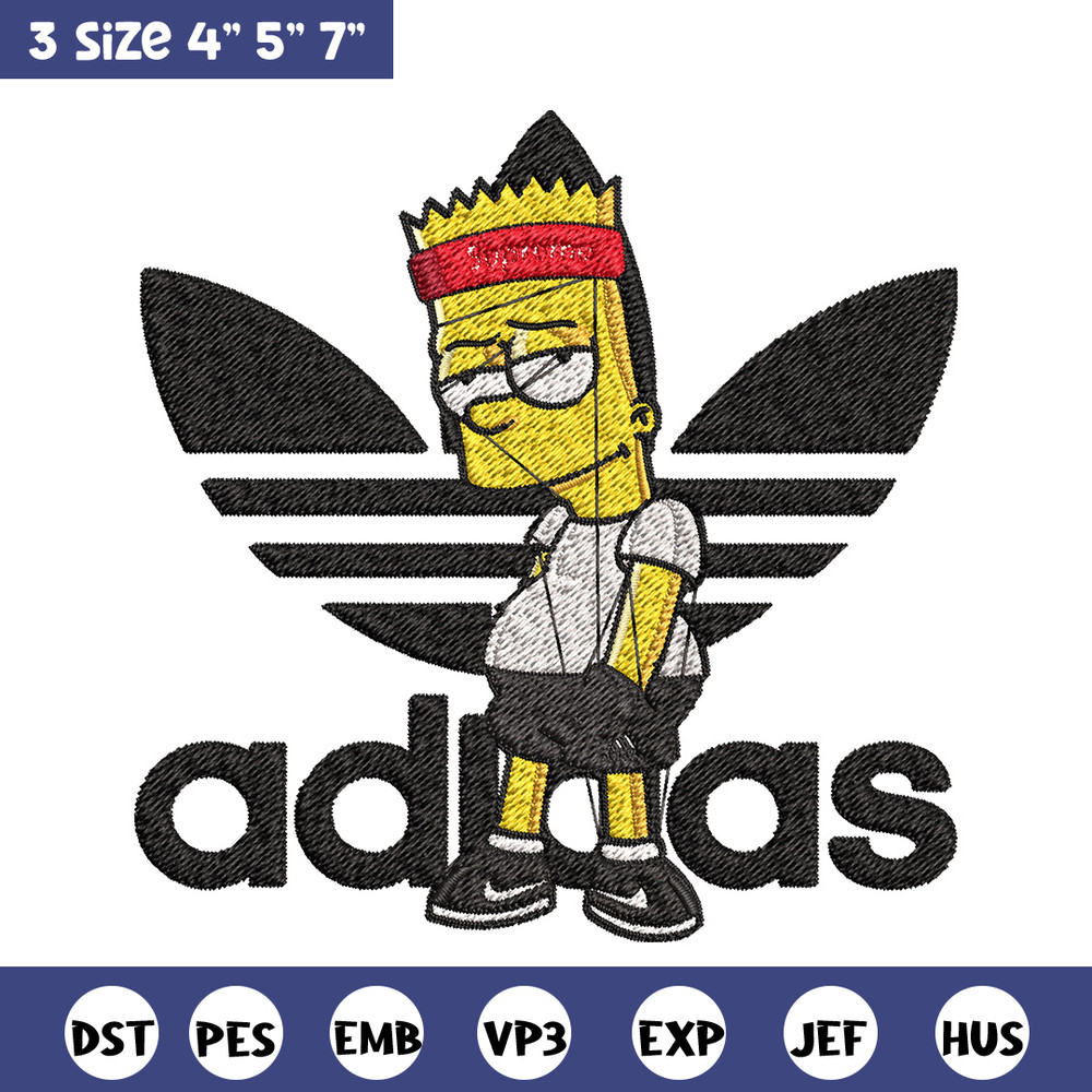 Bart adidas Embroidery Design, Adidas Embroidery, Embroidery File, Brand Embroidery, Logo shirt, Digital download.jpg