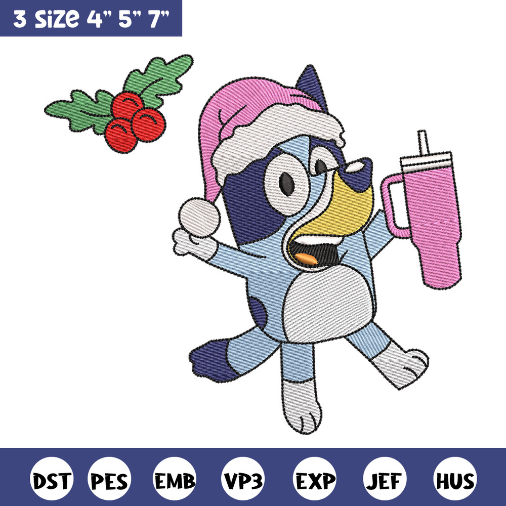 Bluey chrismas embroidery design, Bluey embroidery, Chrismas design, Embroidery file, Embroidery shirt,Digital download.jpg