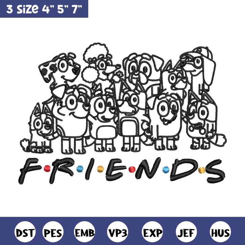 Bluey family Coloring Pages Embroidery, Bluey Embroidery, Embroidery File, cartoon design, logo shirt, Digital download..jpg