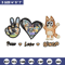 Bluey Peace Love bandit Embroidery design, Bluey cartoon Embroidery, cartoon design, Embroidery File, Digital download.jpg
