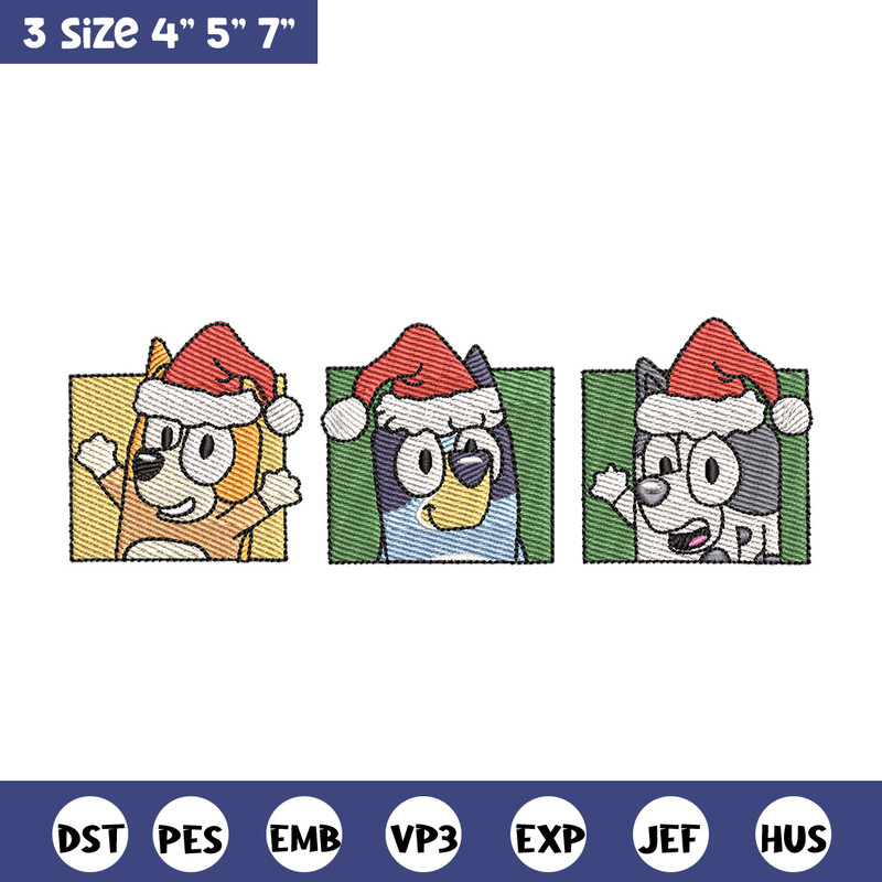 Bluey poster embroidery design, Bluey embroidery, Chrismas design, Embroidery file, Embroidery shirt,Digital download.jpg