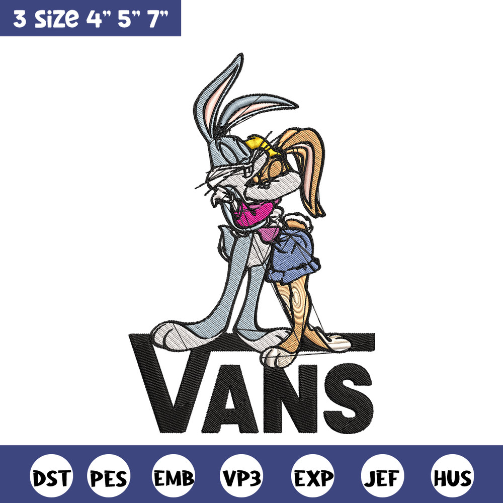 Bugs and Lola Bunny Vans Embroidery design, cartoon Embroidery, cartoon design, Embroidery File, Digital download..jpg